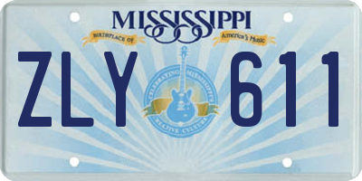 MS license plate ZLY611