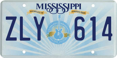 MS license plate ZLY614