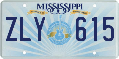 MS license plate ZLY615