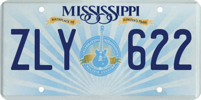MS license plate ZLY622