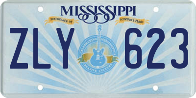 MS license plate ZLY623