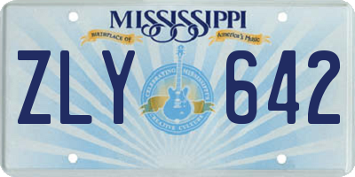 MS license plate ZLY642