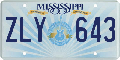 MS license plate ZLY643