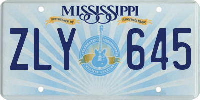 MS license plate ZLY645