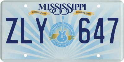 MS license plate ZLY647