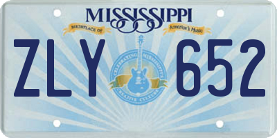 MS license plate ZLY652