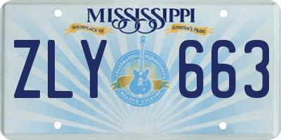 MS license plate ZLY663