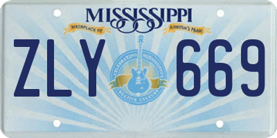 MS license plate ZLY669