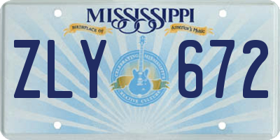 MS license plate ZLY672