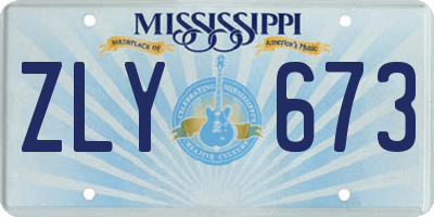 MS license plate ZLY673