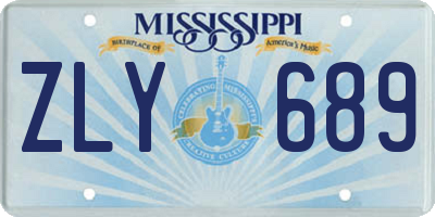 MS license plate ZLY689
