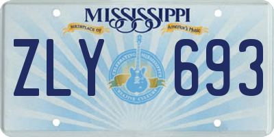 MS license plate ZLY693