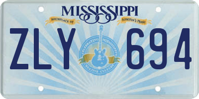 MS license plate ZLY694