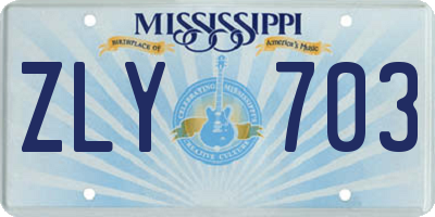 MS license plate ZLY703