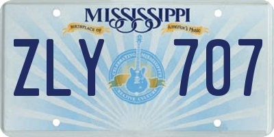 MS license plate ZLY707