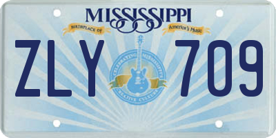 MS license plate ZLY709