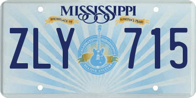 MS license plate ZLY715