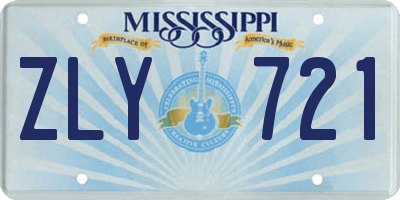 MS license plate ZLY721