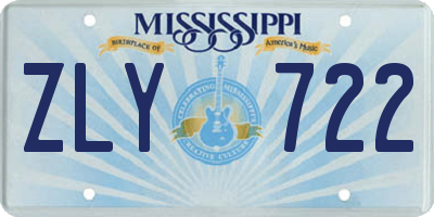 MS license plate ZLY722