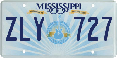 MS license plate ZLY727