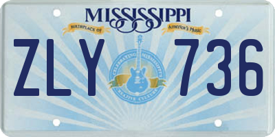 MS license plate ZLY736