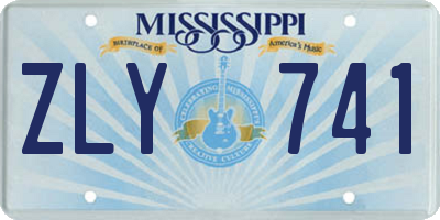 MS license plate ZLY741