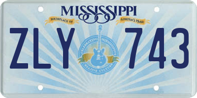 MS license plate ZLY743