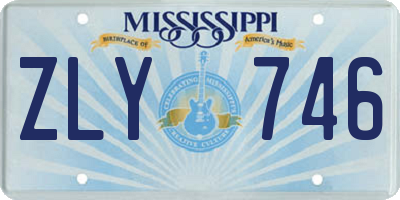 MS license plate ZLY746