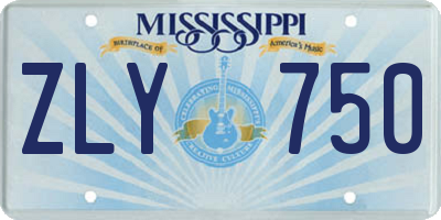 MS license plate ZLY750