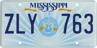 MS license plate ZLY763