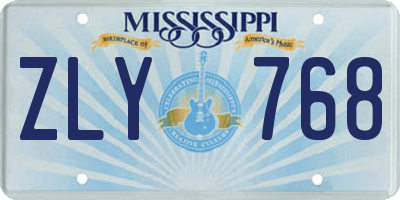 MS license plate ZLY768