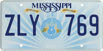 MS license plate ZLY769
