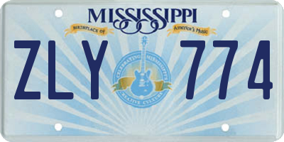 MS license plate ZLY774