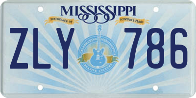 MS license plate ZLY786