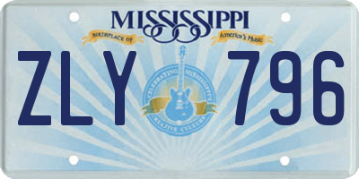 MS license plate ZLY796