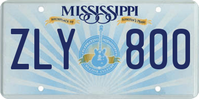 MS license plate ZLY800