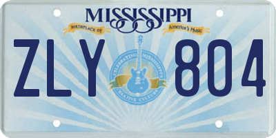 MS license plate ZLY804