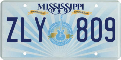 MS license plate ZLY809