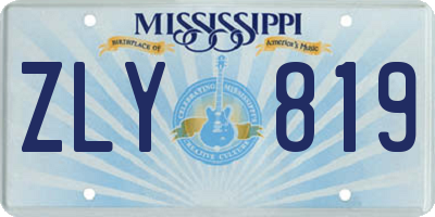 MS license plate ZLY819