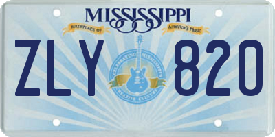 MS license plate ZLY820