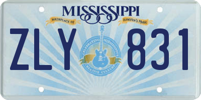 MS license plate ZLY831