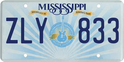 MS license plate ZLY833