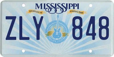 MS license plate ZLY848