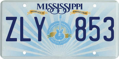MS license plate ZLY853