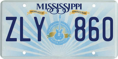 MS license plate ZLY860