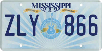 MS license plate ZLY866