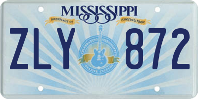 MS license plate ZLY872