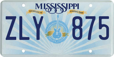 MS license plate ZLY875