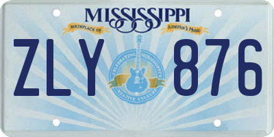 MS license plate ZLY876