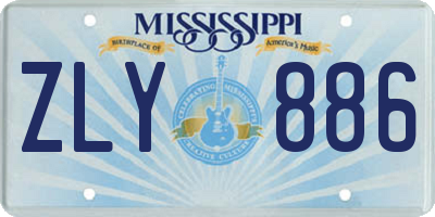 MS license plate ZLY886